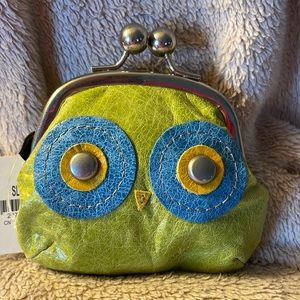 Hard to find Fossil owl leather coin purse!  NWT